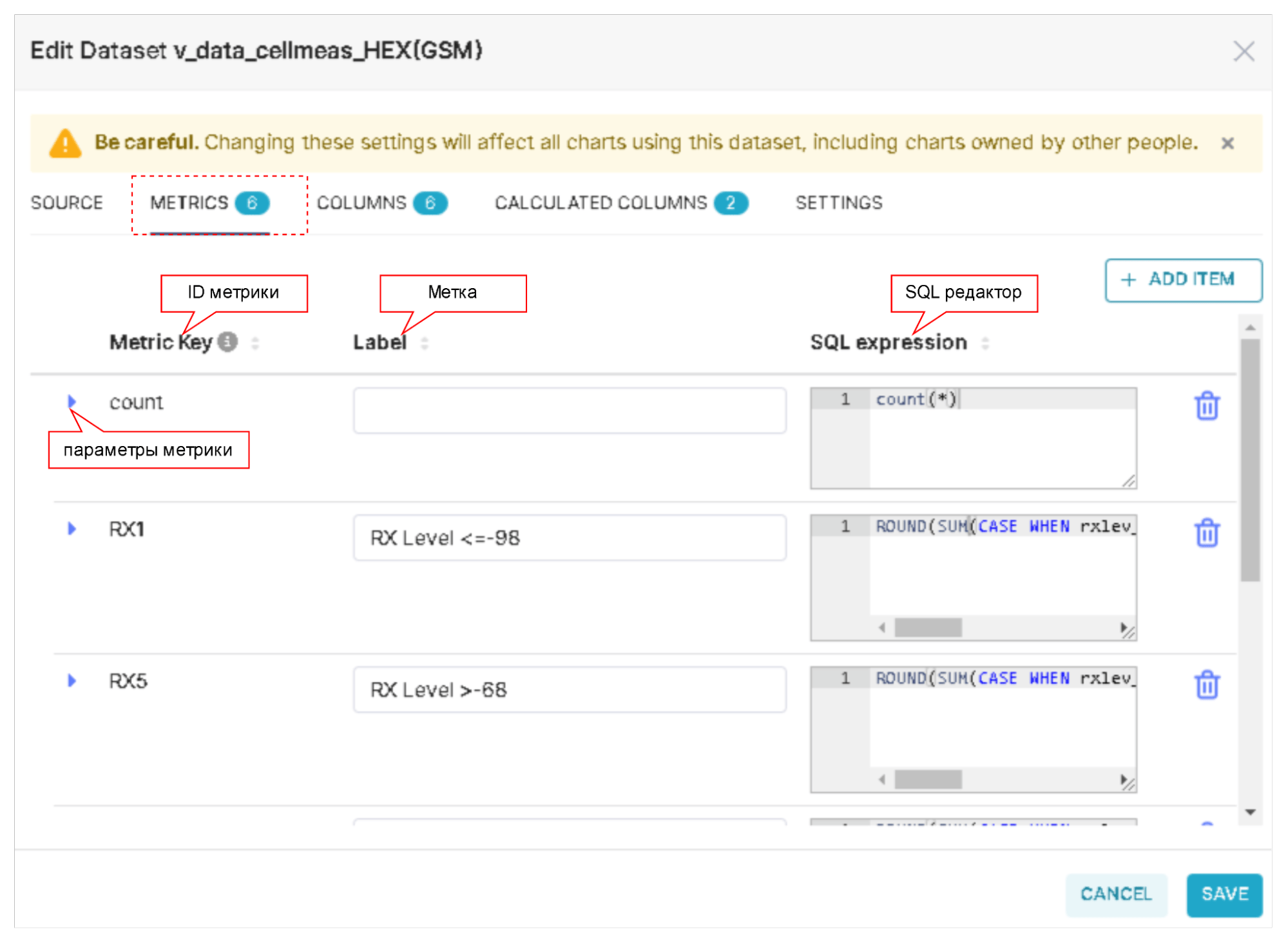 Рис.4.10 Группа параметров "Метрики"